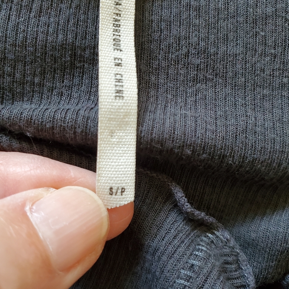 Free People Gray Fitted Long Sleeve Tee.  Size Small - Picture 5 of 5